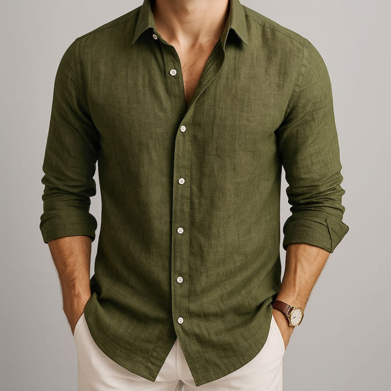 Men's Button-Up Collared Shirt | Long Sleeve