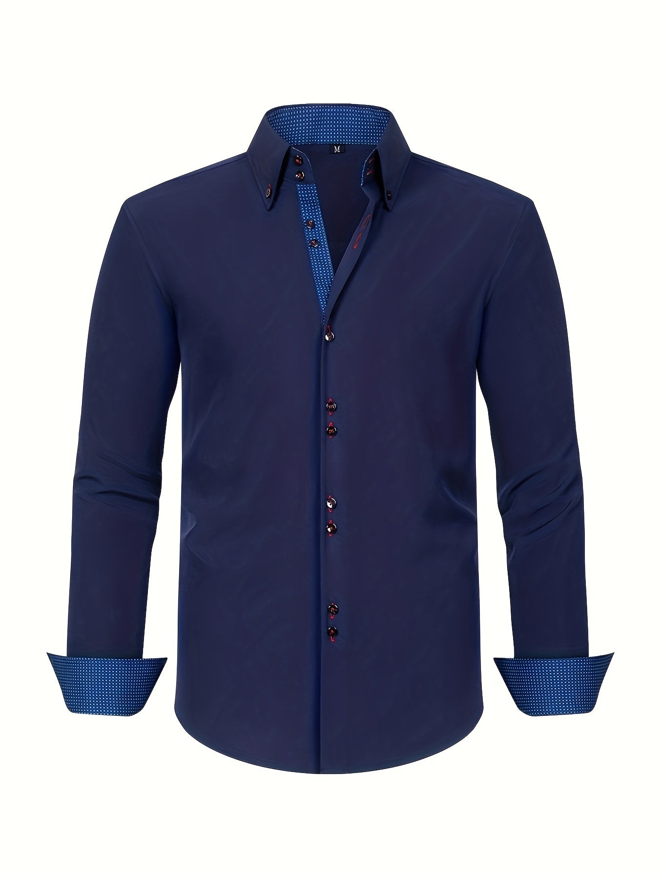 Men's Contrast-Button Long Sleeve Shirt | Slim Fit