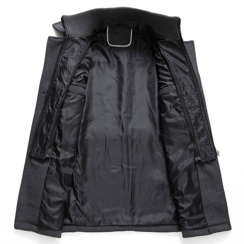 Men's Double Collar Coat | Mid-Length
