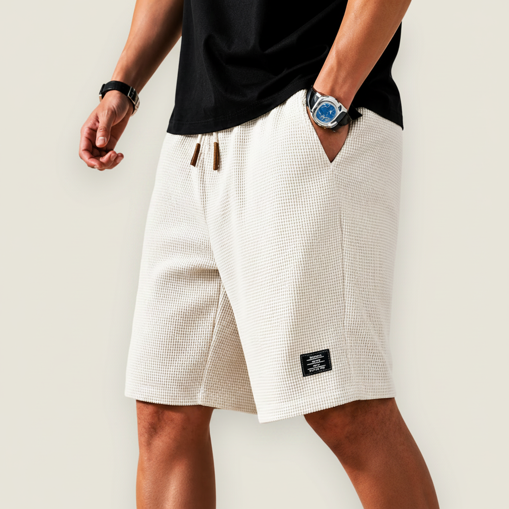 Men's Textured Drawstring Shorts | Relaxed