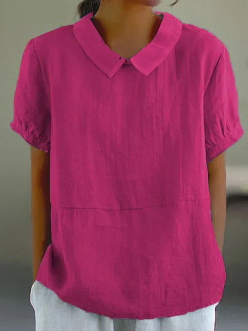 Women's Collared Relaxed Blouse | Short Sleeve