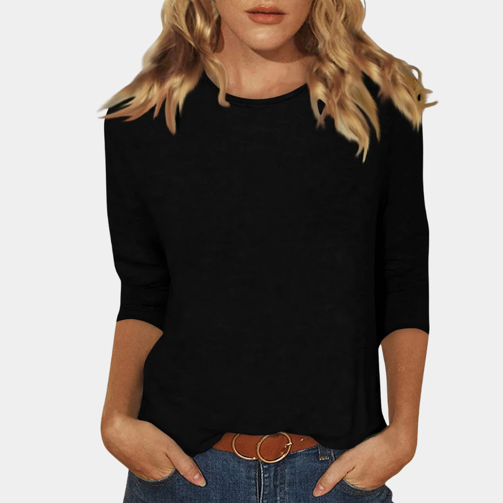 Women's Crew Neck Top | Three-Quarter Sleeve