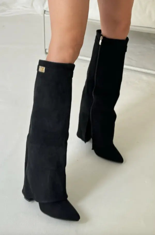 Women's Fold-Over Knee-High Boots | Pointed Toe