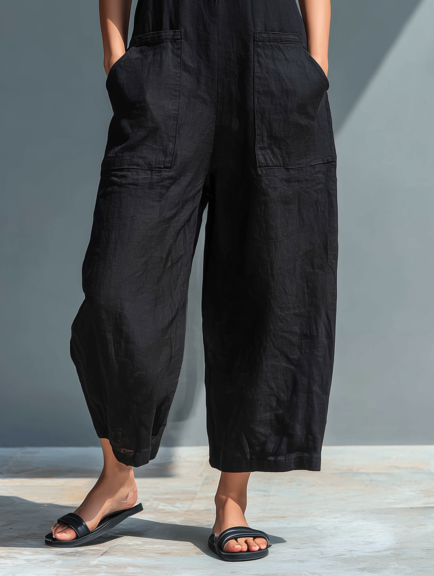Women's Sleeveless Wide-Leg Jumpsuit | Button-Front