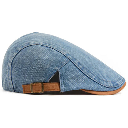 Men's Adjustable Flat Cap | Contrast Trim