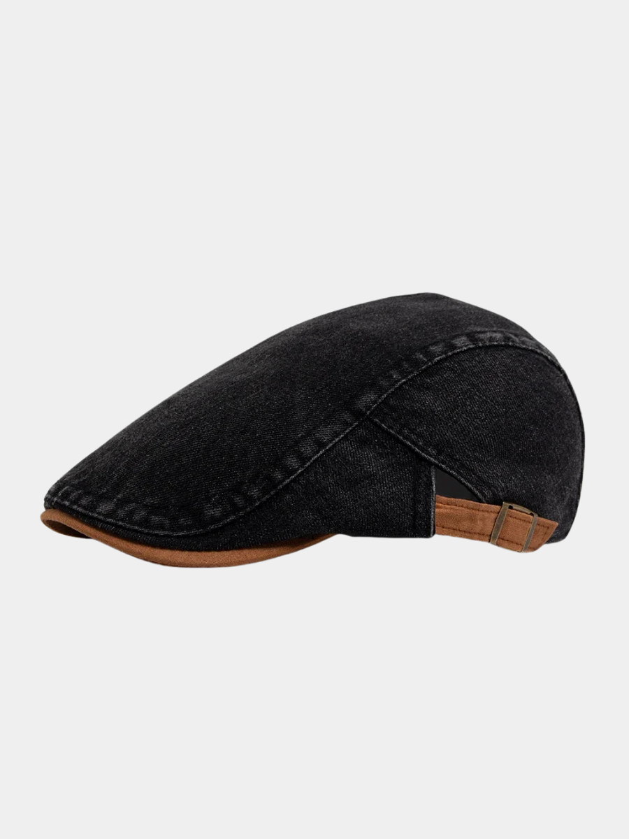 Men's Adjustable Flat Cap | Contrast Trim