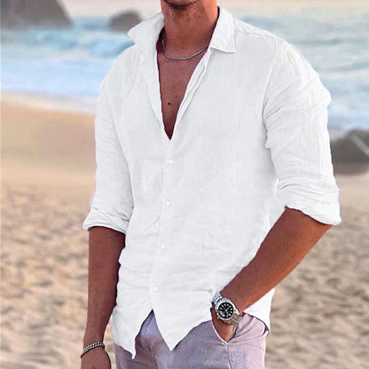 Men's Button-Up Long Sleeve Shirt | Spread Collar