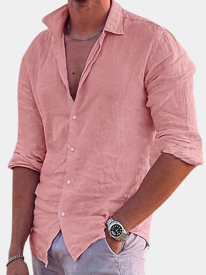 Men's Button-Up Long Sleeve Shirt | Spread Collar