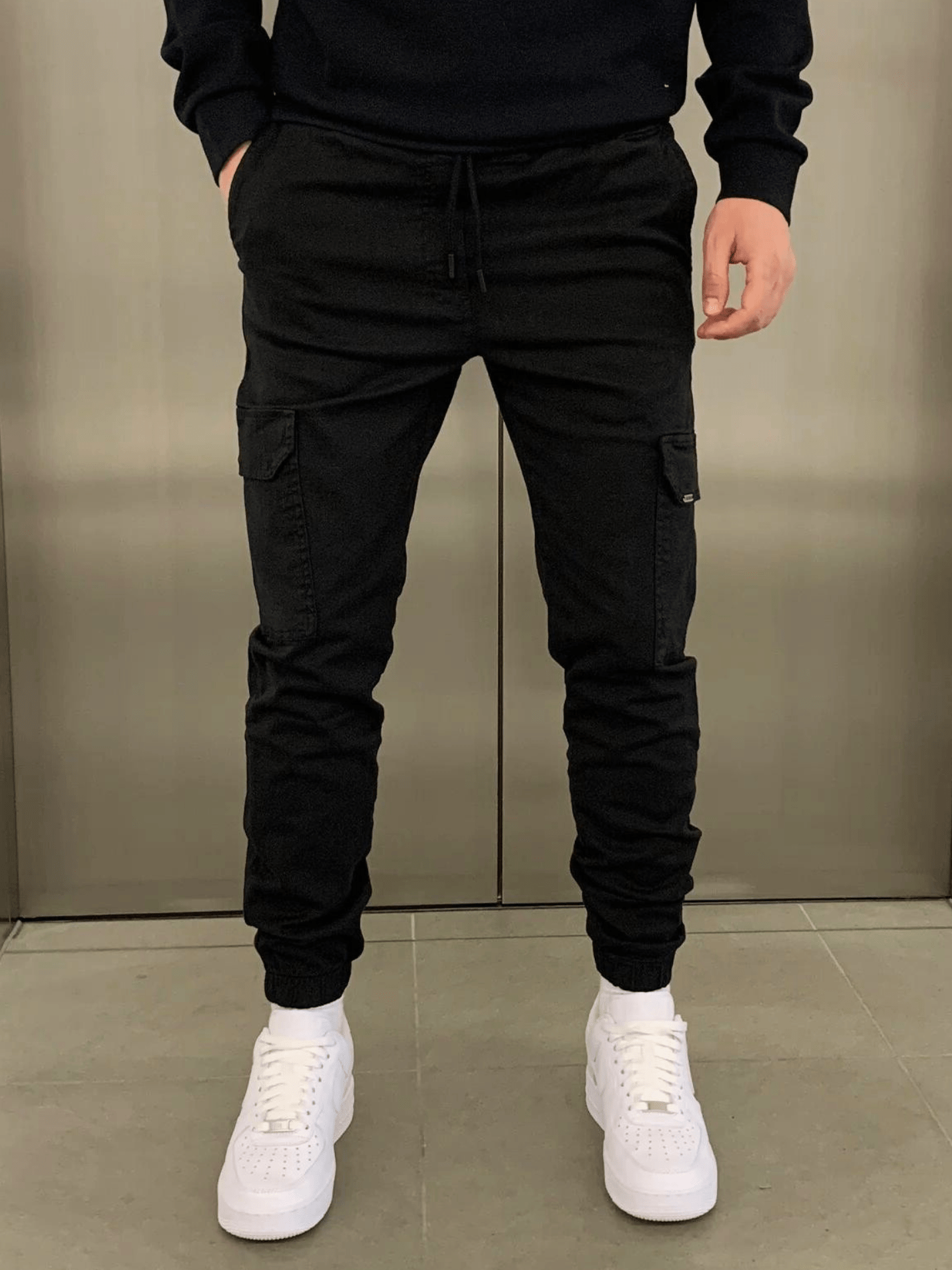 Men's Drawstring Cargo Trousers | Cuffed