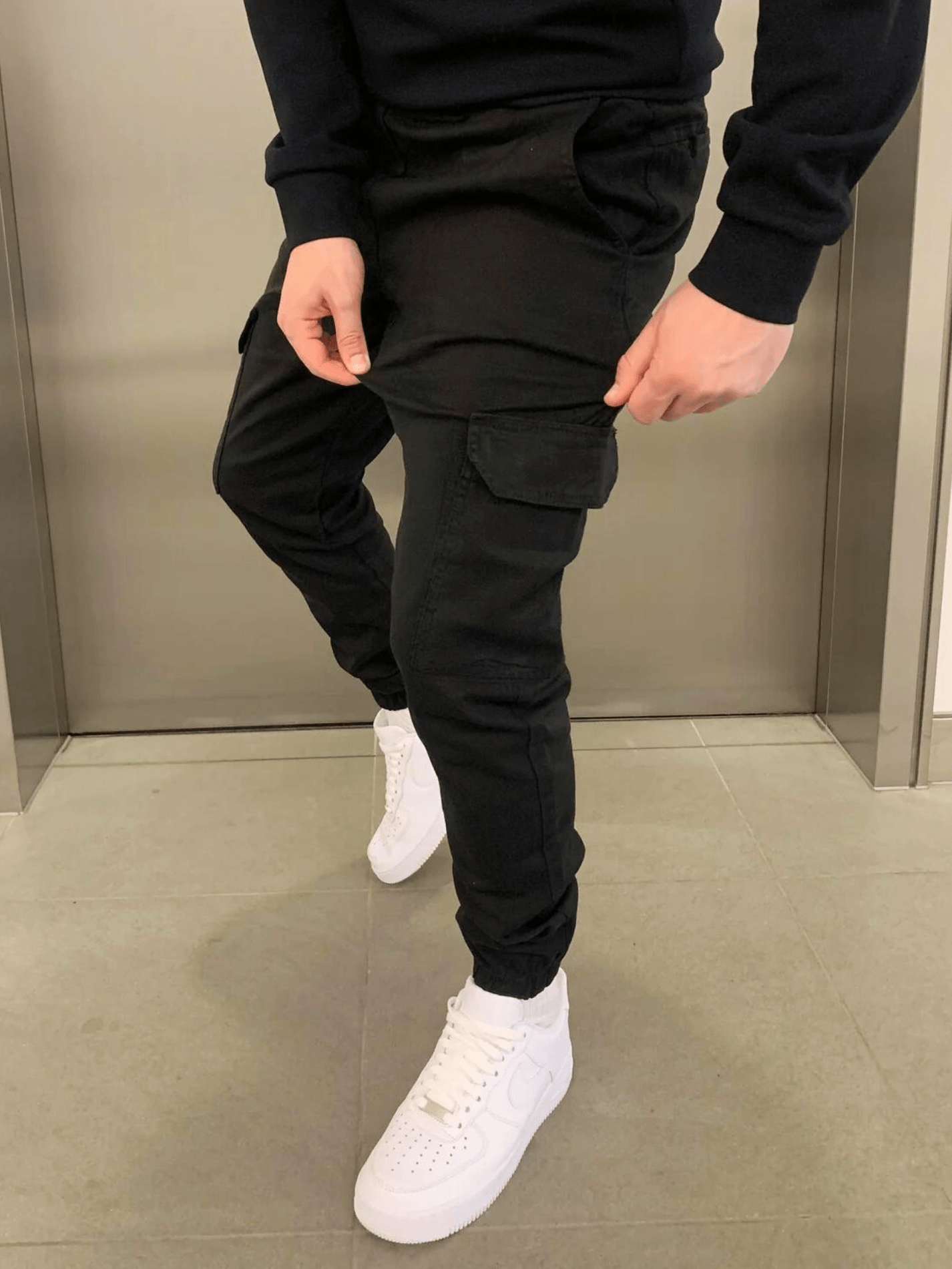 Men's Drawstring Cargo Trousers | Cuffed