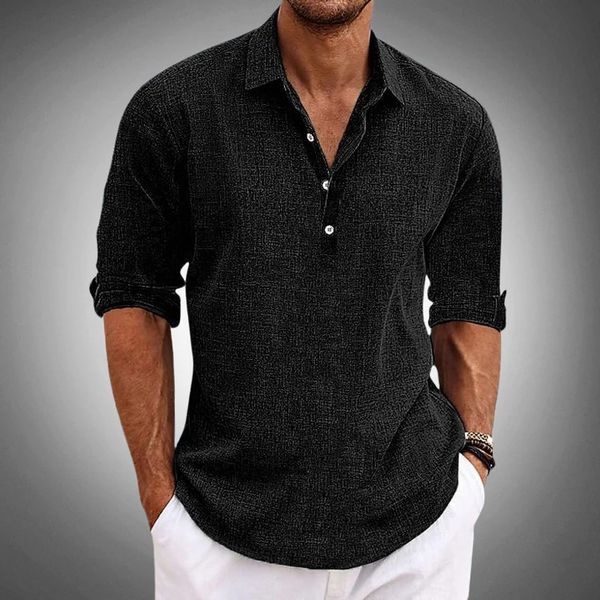 Edmund | Long Sleeve Casual Henley Shirt
