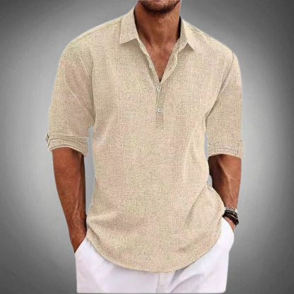 Edmund | Long Sleeve Casual Henley Shirt
