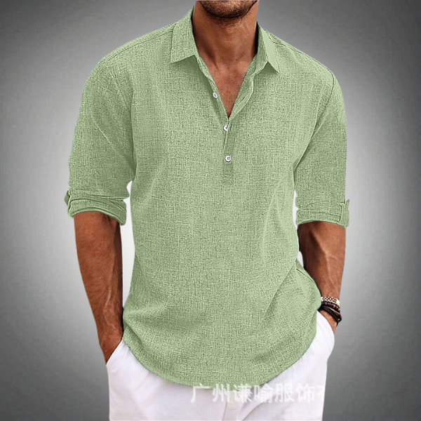 Edmund | Long Sleeve Casual Henley Shirt