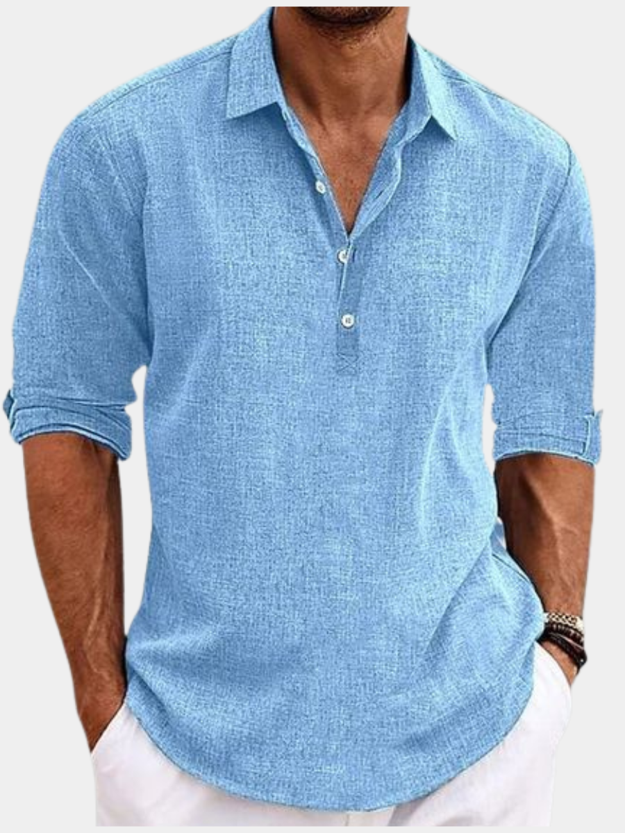 Edmund | Long Sleeve Casual Henley Shirt