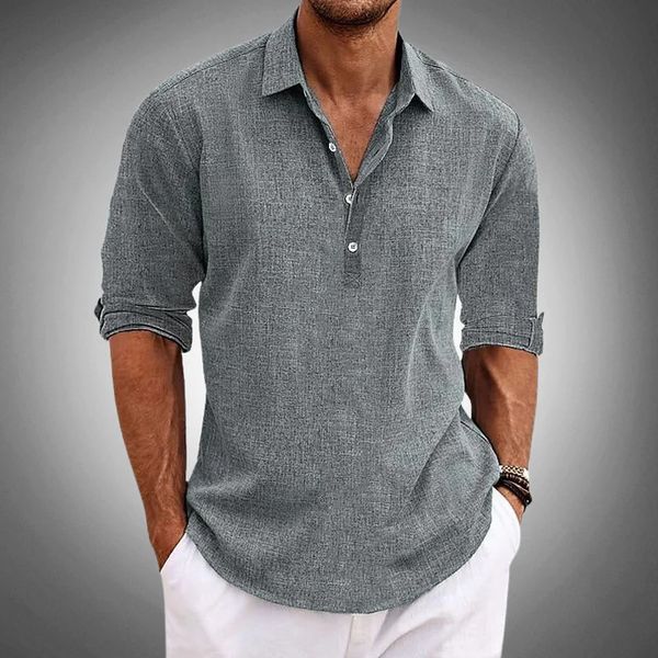 Edmund | Long Sleeve Casual Henley Shirt