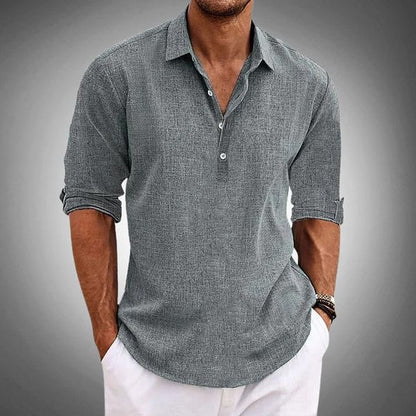 Edmund | Long Sleeve Casual Henley Shirt