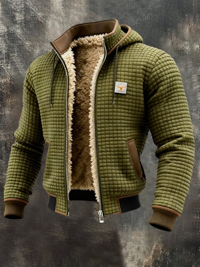 Men's Checked Hooded Jacket | Lined