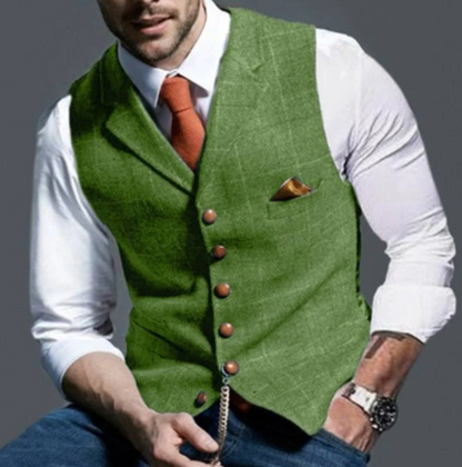 Clement | Sleeveless Checked Tailored Blazer
