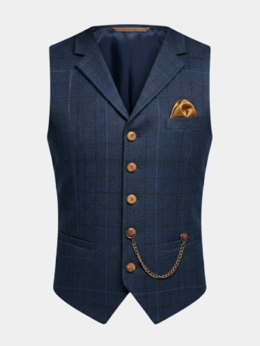 Clement | Sleeveless Checked Tailored Blazer