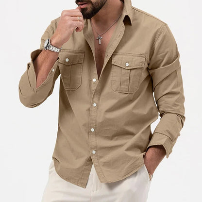 Men's Chest Pocket Utility Shirt | Long Sleeve