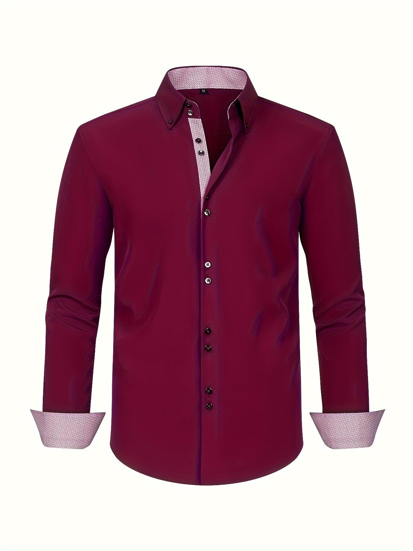 Men's Contrast-Button Long Sleeve Shirt | Slim Fit
