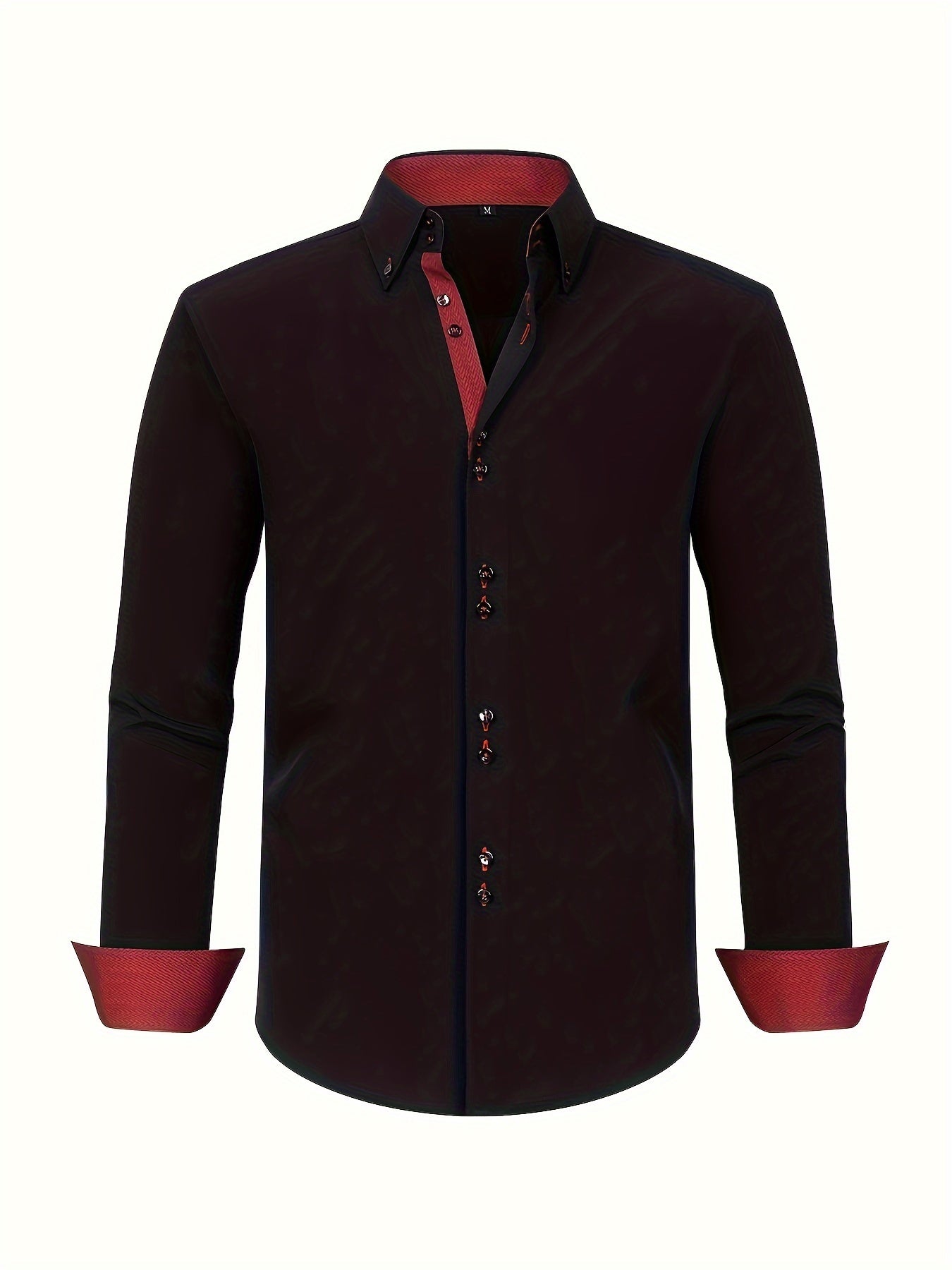 Men's Contrast-Button Long Sleeve Shirt | Slim Fit