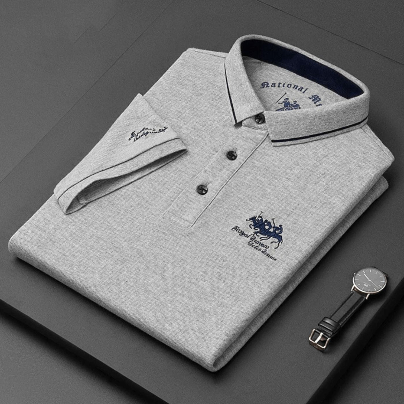 Men's Contrast Collar Polo Shirt | Short Sleeve