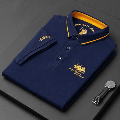 Men's Contrast Collar Polo Shirt | Short Sleeve