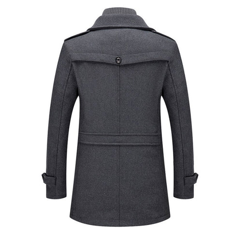 Men's Double Collar Coat | Mid-Length