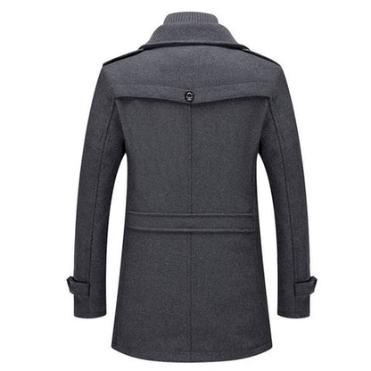 Men's Double Collar Coat | Mid-Length