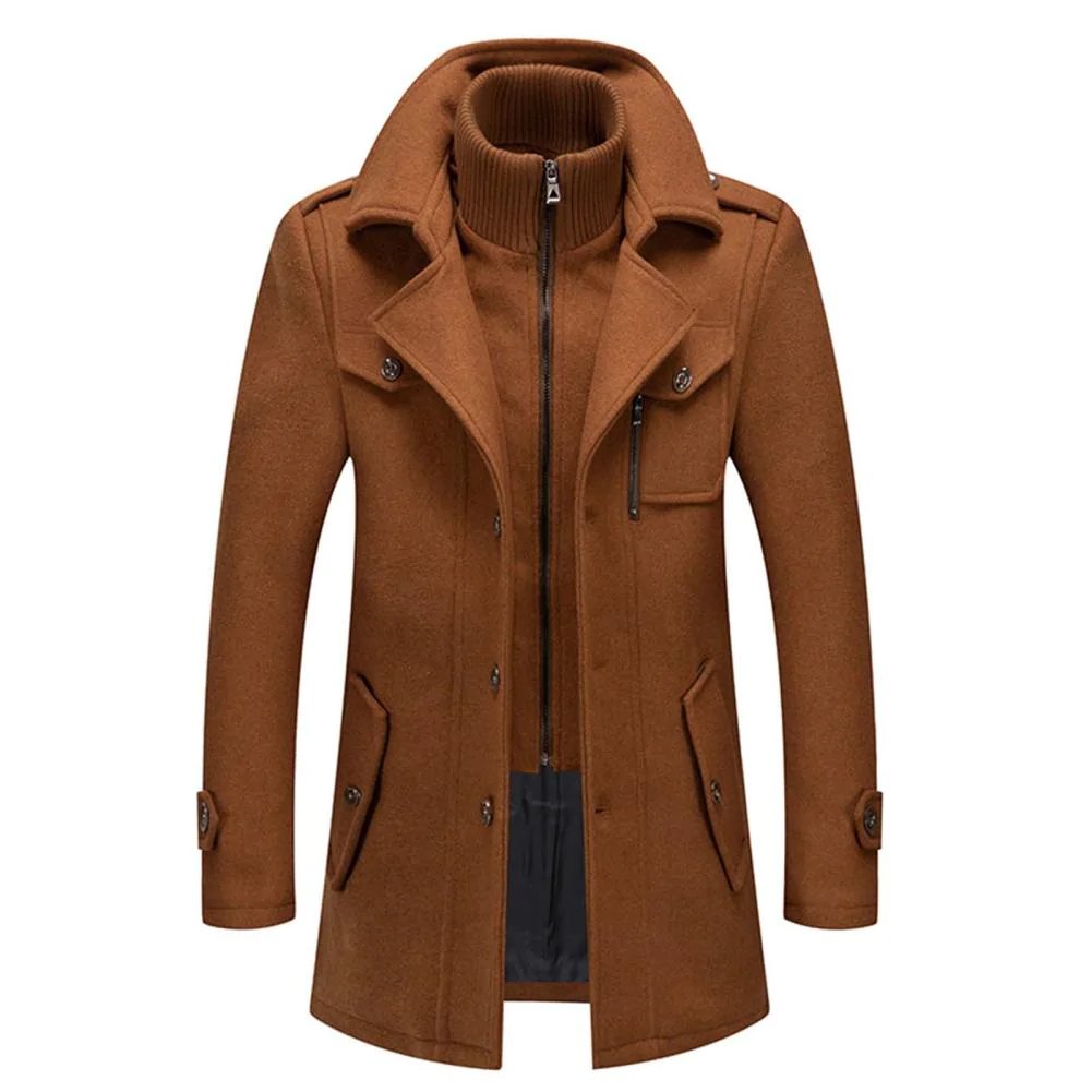 Men's Double Collar Coat | Mid-Length