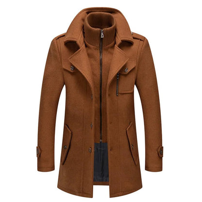 Men's Double Collar Coat | Mid-Length