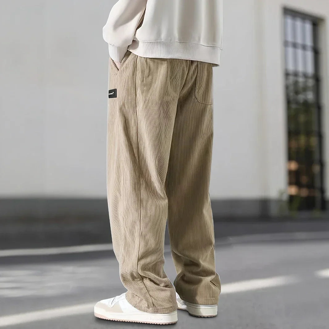 Men's Drawstring Relaxed Trousers | Straight-Leg