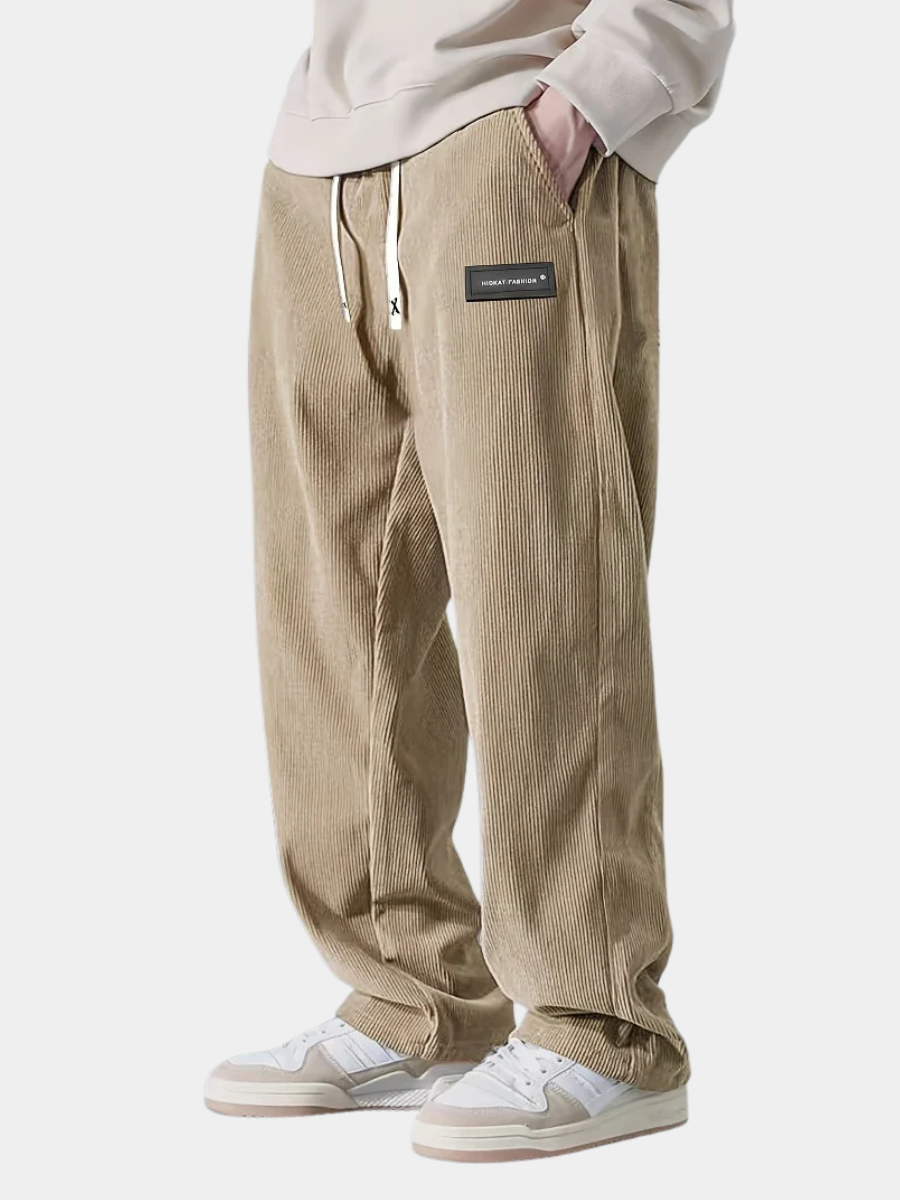 Men's Drawstring Relaxed Trousers | Straight-Leg