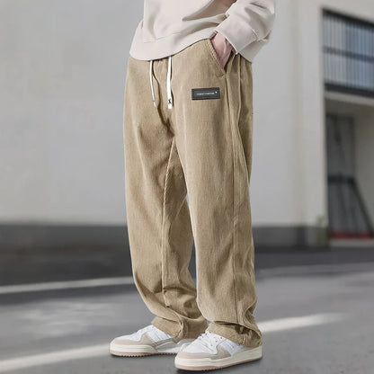 Men's Drawstring Relaxed Trousers | Straight-Leg