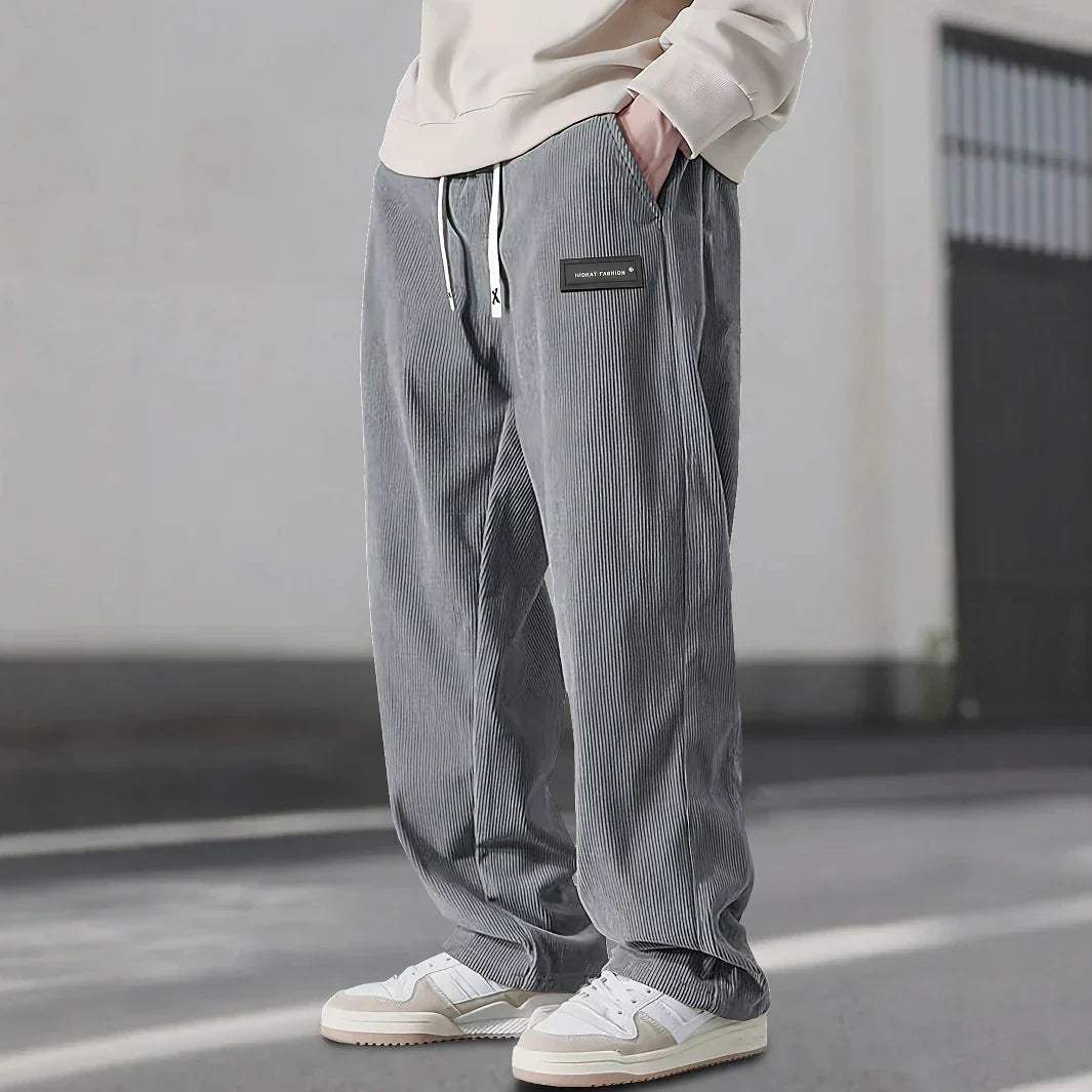 Men's Drawstring Relaxed Trousers | Straight-Leg