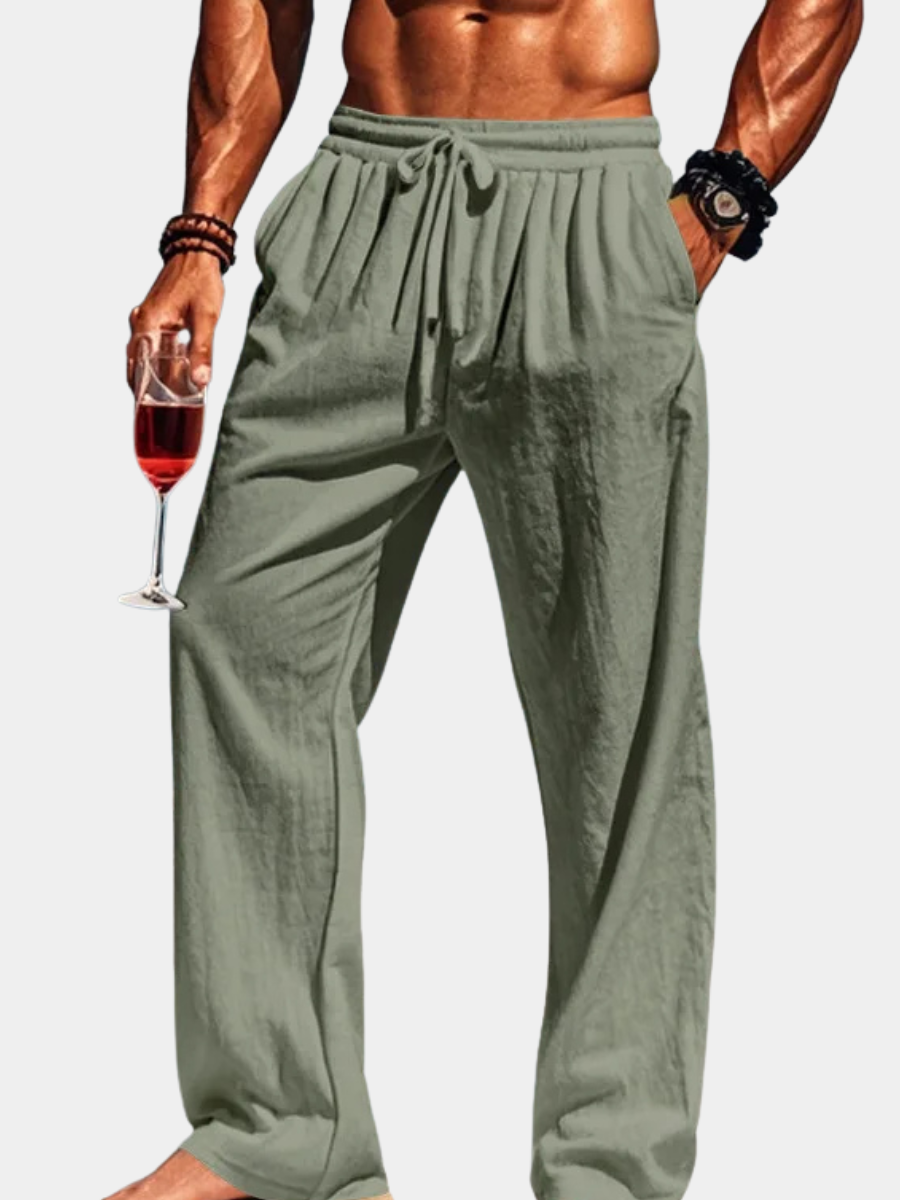 Men's Drawstring Relaxed Trousers | Straight Leg