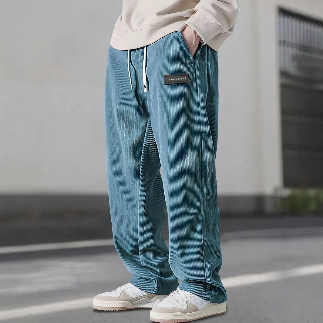Men's Drawstring Relaxed Trousers | Straight-Leg