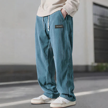 Men's Drawstring Relaxed Trousers | Straight-Leg