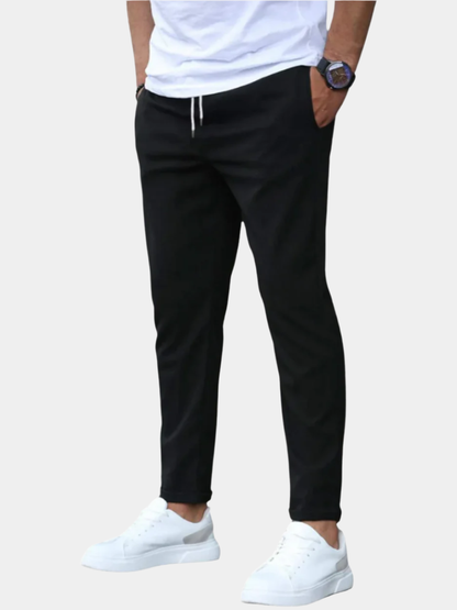 Men's Drawstring Slim Trousers | Tapered