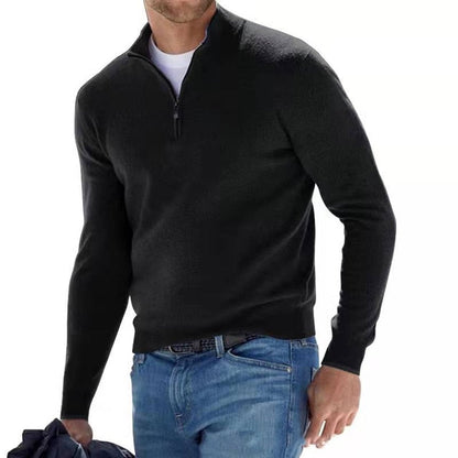 Men's Half-Zip Stand Collar Jumper | Long Sleeve