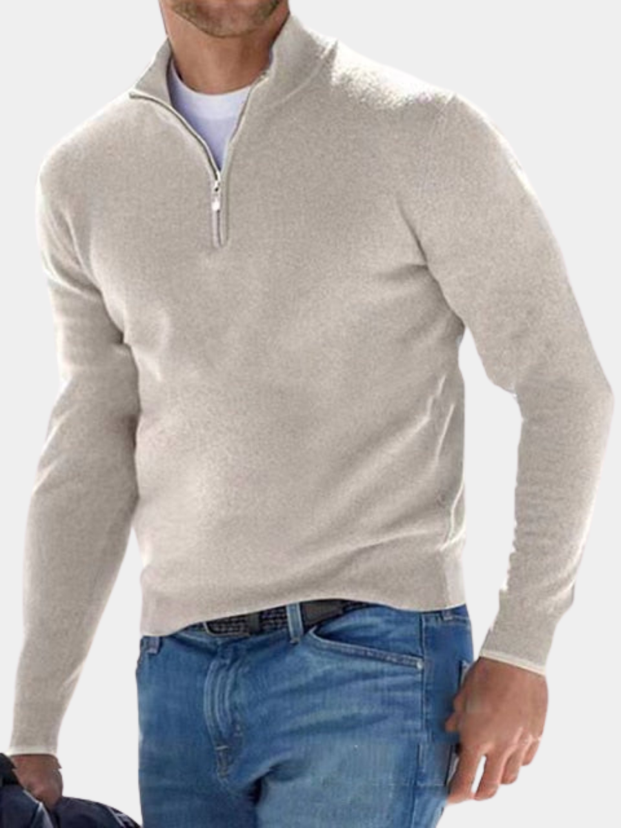 Men's Half-Zip Stand Collar Jumper | Long Sleeve