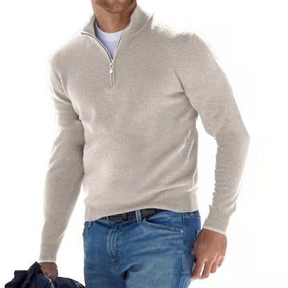 Men's Half-Zip Stand Collar Jumper | Long Sleeve