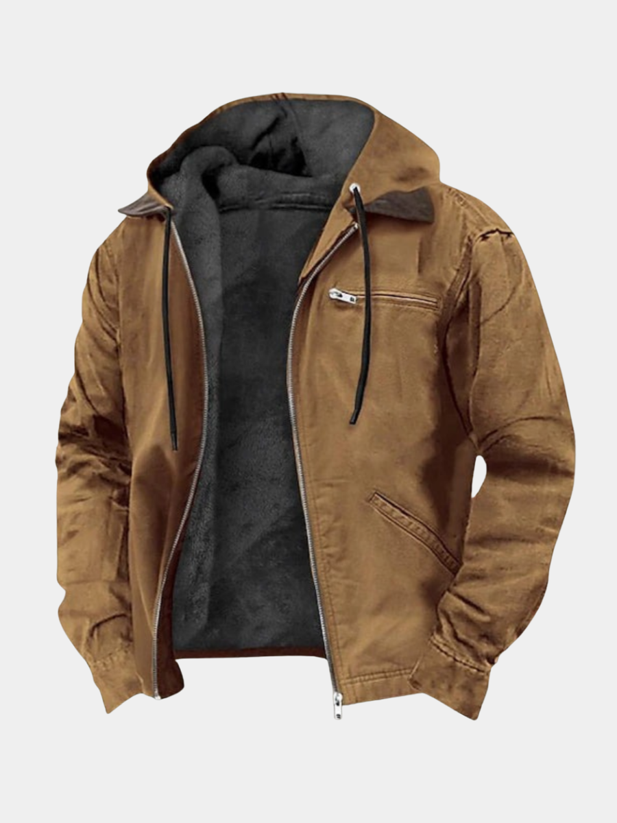 Men's Hooded Zip-Up Jacket | Lined