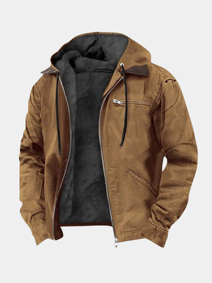 Men's Hooded Zip-Up Jacket | Lined