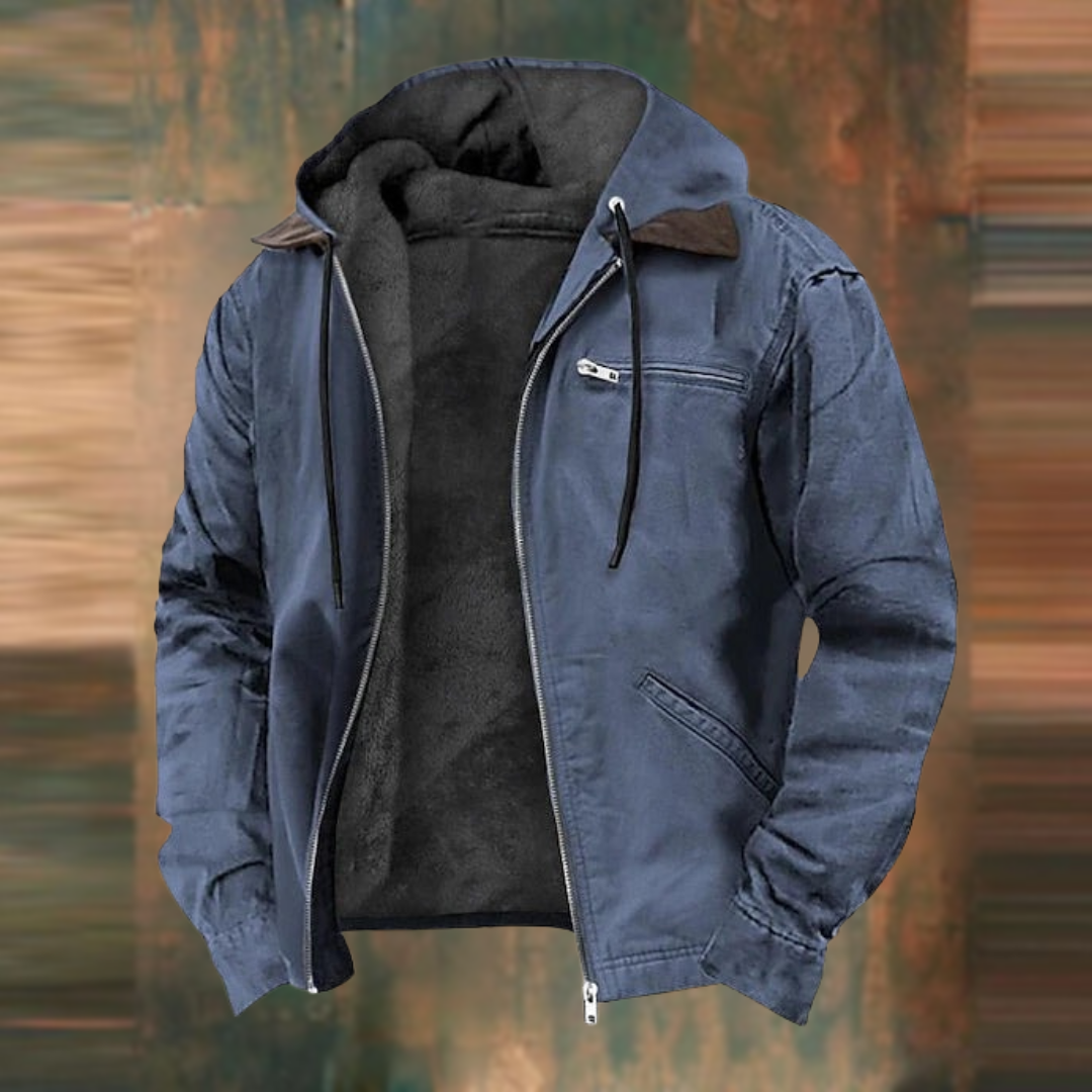 Men's Hooded Zip-Up Jacket | Lined