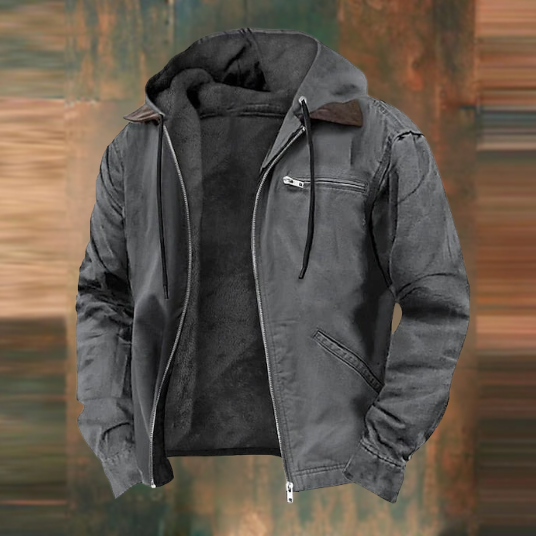 Men's Hooded Zip-Up Jacket | Lined