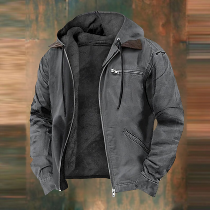 Men's Hooded Zip-Up Jacket | Lined