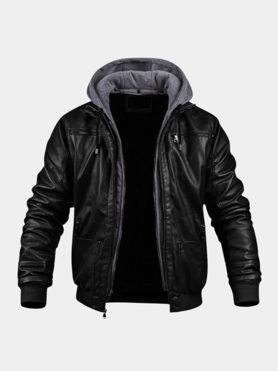 Men's Hooded Zip-Up Jacket | Removable Hood