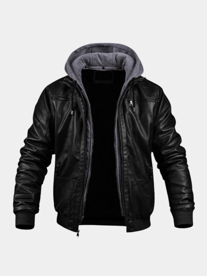 Men's Hooded Zip-Up Jacket | Removable Hood